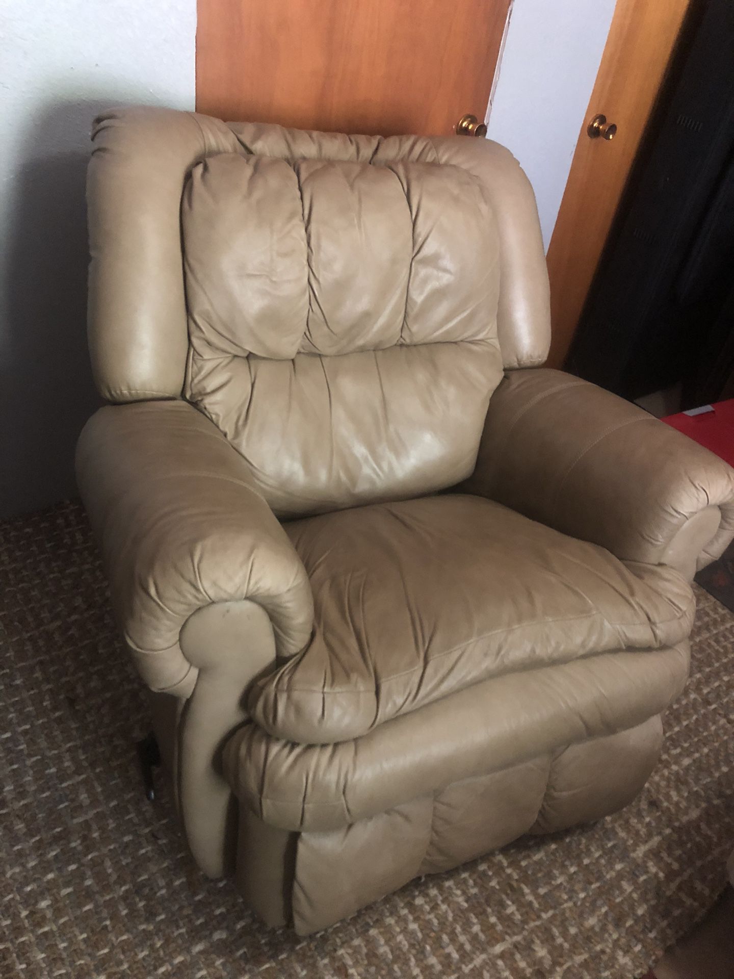 Tan Leather Recliner 