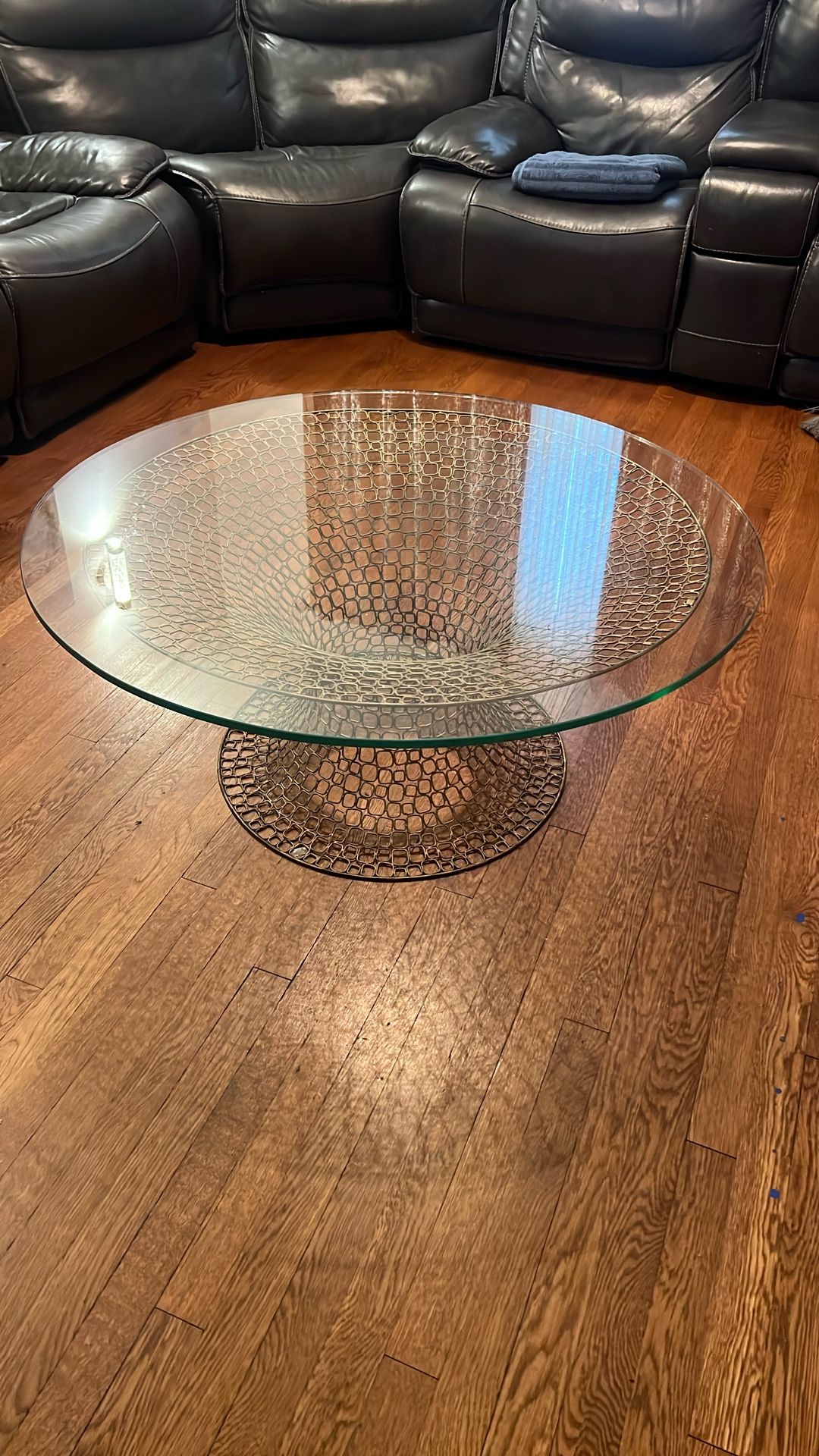 Gold Round Glass Center Table