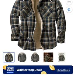 Legendary Whitetails Men's Camp Night Berber Lined Hooded Flannel Shirt Jacket
