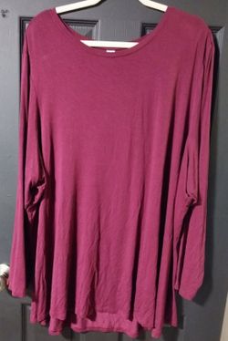 Old Navy Burgundy Wine Scoop Neck Long Sleeve T-shirt 4X