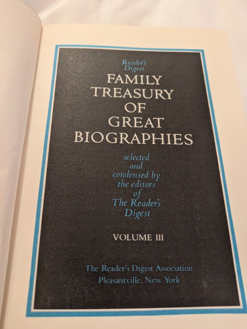 Family Treasury Of Great Biographies Volume III