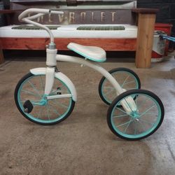 White and Turquoise Tricycle