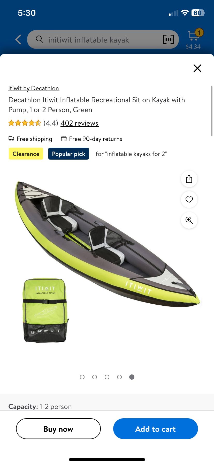 Decathlon Intiwit Inflatable Kayak With Pump