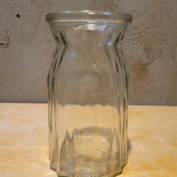 Small Clear Glass Fluted Vase
