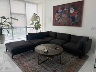 Sectional Sofa with Ottoman – Charcoal