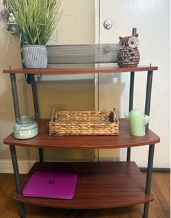 3-Tier Wood and Metal Shelving Unit
