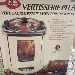 Betty Crocker Vertisserie Plus Rotary Chicken Cooker with Casserole Top