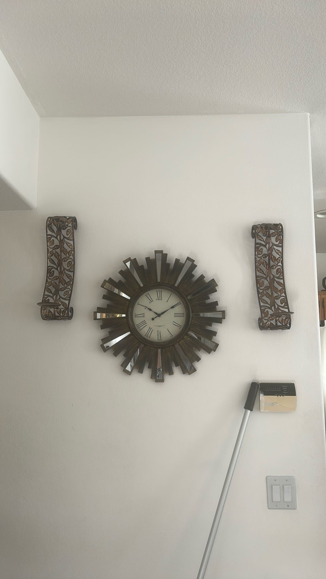 Clock And 2 Candle Holders