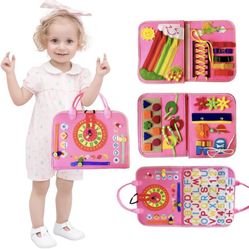 Sensory Busy Board for Toddlers - 1-4 Year Old Montessori Toys with Multiple Themes for Fine Motor Skills and Preschool Learning - Portable Autism Toy