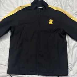 Men’s off white Black and yellow track jacket 