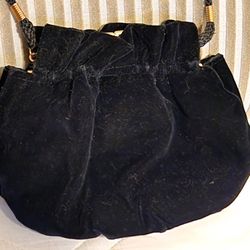 Vintage Black Velvet La Regale Evening Bag