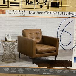 New! Simon li brown leather chair