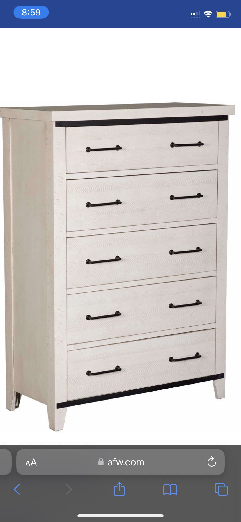 White Rustic Drawer Chest