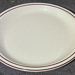 Vintage Buffalo Pottery 111C Speckled Oval Restaurant Ware Serving Platter.