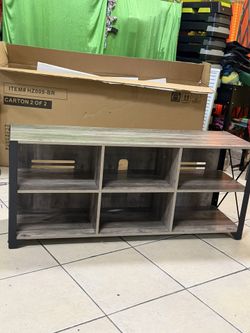 TV STAND WITH 6 STORAGE CABINETS