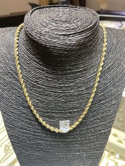 10k gold SOLID rope chain, 20 inch for a good price!!