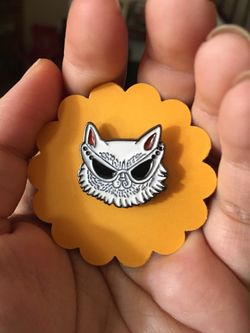 fancy cat enamel pin