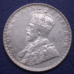1912 Great Britain India King George V One Rupee Silver Coin