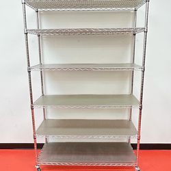 Shelves Rack Metal- adjustable with Wheels - heavy duty - H72" W48", D18"