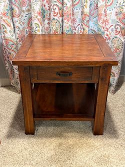 World Market Wood End Table 23in height x 24in width