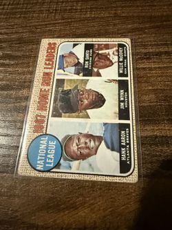 1968 Topps Home Run Leaders Baseball Card With Hank Aaron, Ron Santo, Willie McCovey 3 HOFers 