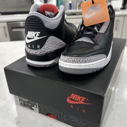 AIR JORDAN RETRO 3 “black Cement “ Size 11