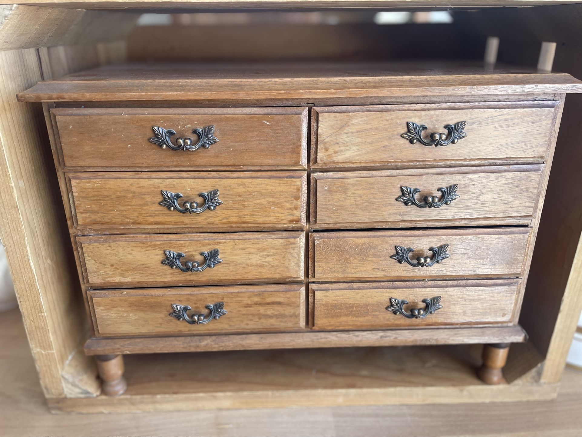 Vintage Wood Jewelry Box 