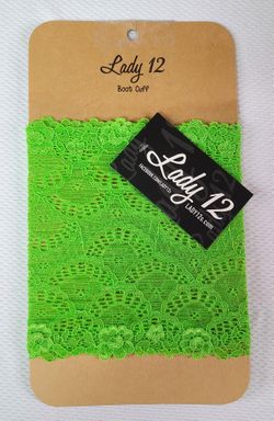 Womens Seahawk Green Lacy Boot Cuffs