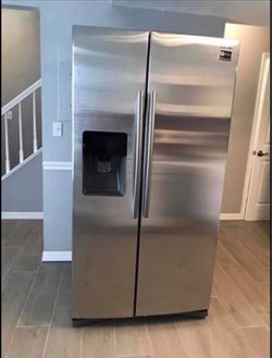 Stainless Steel Side-by-Side Refrigerator with Ice Dispenser