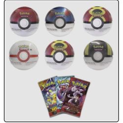 6 Pack Pokeball Tins