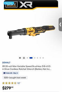 DEWALT XR 20V Brushless Cordless Ratchet Wrench
