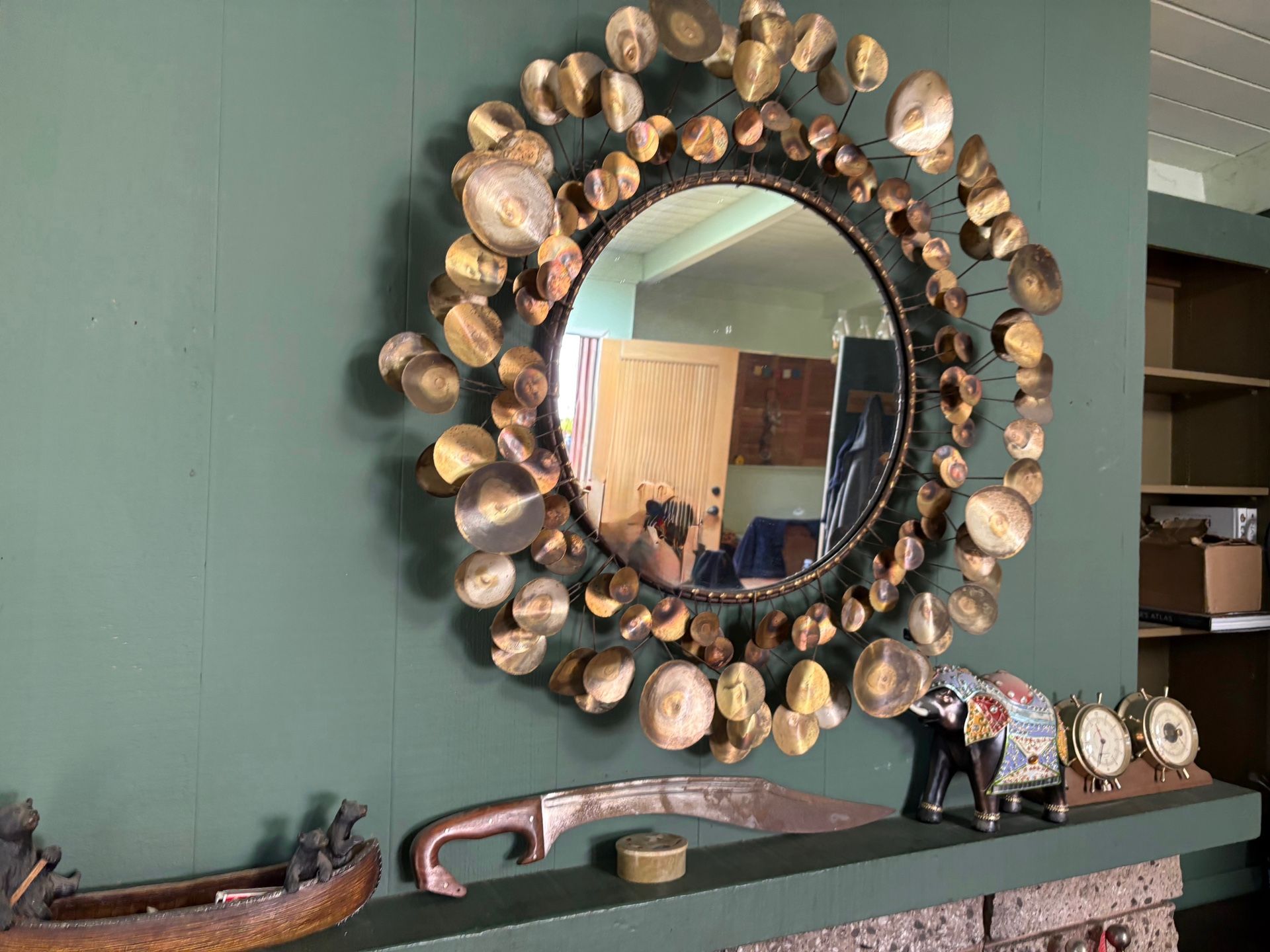 Original Curtis Jere MCM Brass Raindrop Mirror