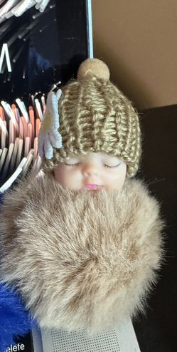 Plushy Soft Fluffy Baby Key Chain 