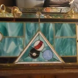 Vintage Stained Glasss Pool Table Light