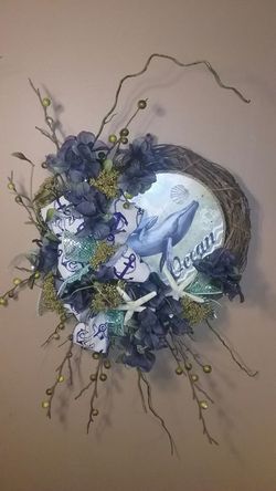 Ocean themed hand made wreath