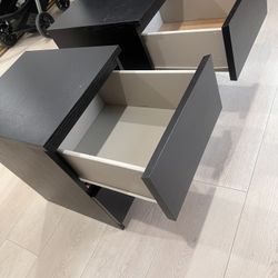 2 IKEA Black Nightstands 4 Big Drawers BRAND NEW CONDITION Cajonera Buró
