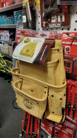 GRAINTEX 10 POCKET NAIL & TOOL POUCH YELLOW COLOR TOP GRAIN LEATHER