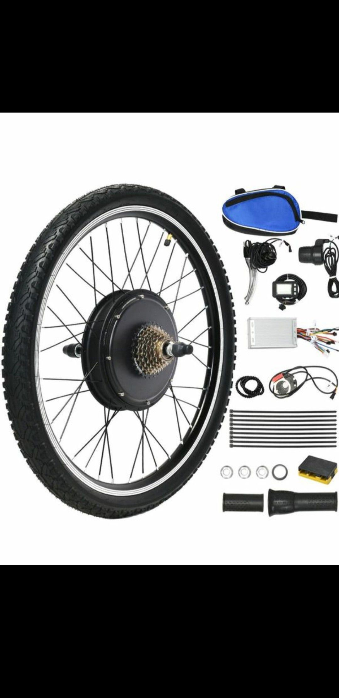 Gymax 26" x 1.95 Rear Wheel Electric Bicycle Kit W/ Controller LCD Display 1000w 48v