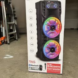 QFX  2x12”  Double speaker with microphone and  LED party Lights 