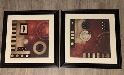 Set of two framed prints.