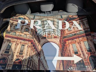 Oliver Gal MILAN PRADA ROADSIGN 36 X 24 Canvas Art Painting Decor Louis Vuitton