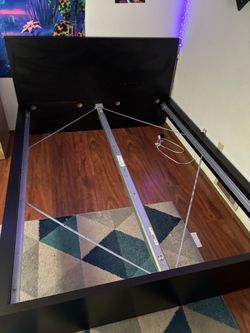 Queen IKEA Malm bed with under bed storage drawers