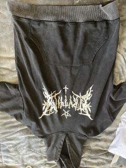 Goth black washed hoodie