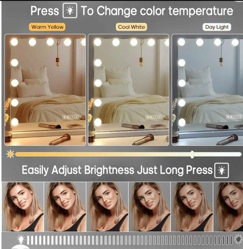 BRAND NEW! Touch-Screen Bluetooth Hollywood Vanity Mirror