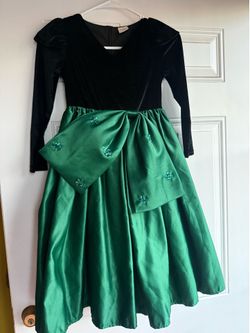 Green/black girl dress