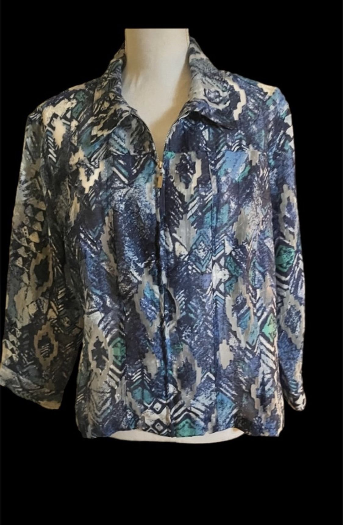 Ruby Rd. Semi-Sheer Zip Fashion Shirt Jacket