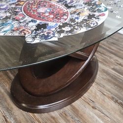 Glass And Cherry Wood Tables
