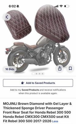 MOJINLI Honda Rebel 300 500 Diamond Seat Kit