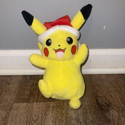 Pokemon 8-in. Holiday Christmas Santa Hat Plush Pikachu