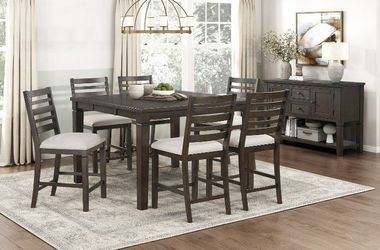 Sophisticated, Rich Espresso finish counter height dining set